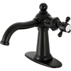 image:imageKingston Brass KSD154BXCP Nautical SingleHandle Bathroom Faucet with Push PopUp Polished ChromeMatte Black