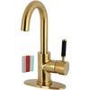 image:imageKingston Brass LS8433DKL Kaiser OneHandle SingleHole Bathroom Faucet with Deck Plate and Push PopUp Drain Brushed Brass