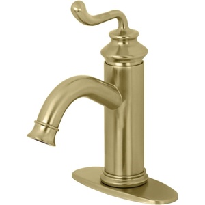 image:imageFauceture LS541RLAB Royale SingleHandle Bathroom Faucet with Push PopUp Antique BrassBrushed Brass