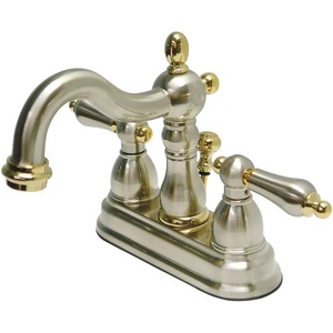 image:imageKingston Brass KB1601AL Heritage 4Inch Centerset Lavatory Faucet with Metal Lever Handle Polished ChromeBrushed NickelPolished Brass