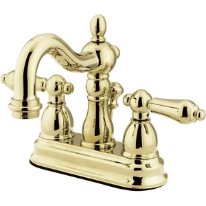 image:imageKingston Brass KB1601AL Heritage 4Inch Centerset Lavatory Faucet with Metal Lever Handle Polished ChromePolished Brass