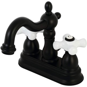 image:imageKingston Brass KB1607PX 4 in Centerset Bathroom Faucet Brushed BrassMatte Black