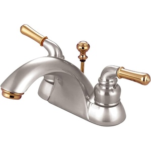 image:imageKingston Brass KB2624 Naples 4Inch Centerset Lavatory Faucet Polished Chrome and Polished BrassBrushed NickelPolished Brass