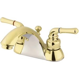image:imageKingston Brass KB2624 Naples 4Inch Centerset Lavatory Faucet Polished Chrome and Polished BrassPolished Brass