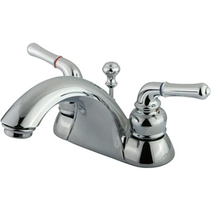 image:imageKingston Brass KB2624B Naples 4Inch Centerset Lavatory Faucet Brass PopUp Polished Chrome and Polished BrassPolished Chrome