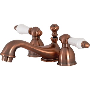 image:imageKingston Brass KB3405PL Victorian 4Inch Centerset Lavatory Faucet Oil Rubbed Bronze with Porcelain Lever HandleAntique Copper