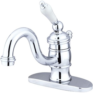 image:imageKingston Brass KB3405PL Victorian 4Inch Centerset Lavatory Faucet Oil Rubbed Bronze with Porcelain Lever HandlePolished Chrome
