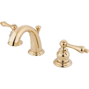 image:imageKingston Brass KB912AL Victorian Mini Widespread Lavatory Faucet with Brass PopUp Polished Brass4Inch Adjustable CenterPolished Brass