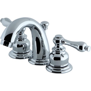 image:imageKingston Brass KB912AL Victorian Mini Widespread Lavatory Faucet with Brass PopUp Polished Brass4Inch Adjustable CenterPolished Chrome
