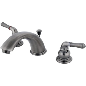 image:imageKingston Brass KB962 Magellan Widespread Bathroom Faucet 8Inch Adjustable Center Polished BrassBlack Stainless