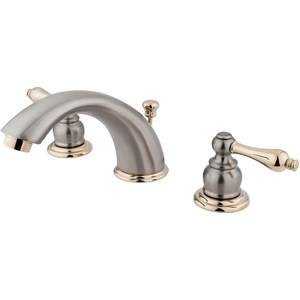 image:imageKingston Brass KB974AL Victorian Widespread Lavatory Faucet with Metal lever handle Polished Chrome and Polished Brass8Inch Adjustable CenterBrushed NickelPolished Brass