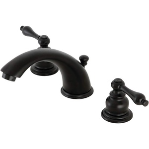 image:imageKingston Brass KB974AL Victorian Widespread Lavatory Faucet with Metal lever handle Polished Chrome and Polished Brass8Inch Adjustable CenterMatte Black