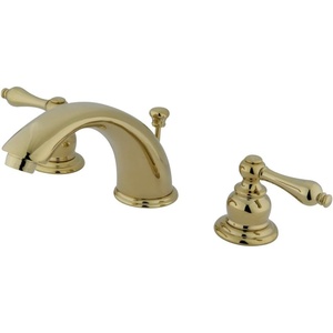 image:imageKingston Brass KB974AL Victorian Widespread Lavatory Faucet with Metal lever handle Polished Chrome and Polished Brass8Inch Adjustable CenterPolished Brass