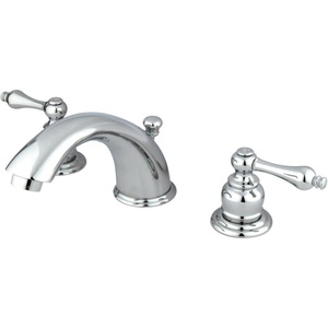 image:imageKingston Brass KB974AL Victorian Widespread Lavatory Faucet with Metal lever handle Polished Chrome and Polished Brass8Inch Adjustable CenterPolished Chrome