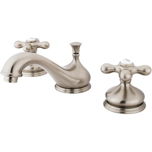 image:imageKingston Brass KS1161AX Heritage Widespread Lavatory Faucet with Metal Cross Handle Polished Chrome8Inch Adjustable CenterBrushed Nickel