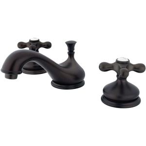 image:imageKingston Brass KS1161AX Heritage Widespread Lavatory Faucet with Metal Cross Handle Polished Chrome8Inch Adjustable CenterOil Rubbed Bronze