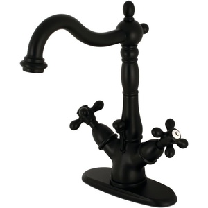 image:imageKingston Brass KS1437AX 4 in Centerset Bathroom Faucet Brushed BrassMatte Black