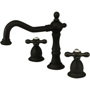image:imageKingston Brass KS1972AX Heritage Widespread Lavatory Faucet with Metal Cross Handle Polished Brass 8Inch Adjustable CenterOil Rubbed Bronze