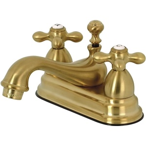 image:imageKingston Brass KS3605AX Restoration 4Inch Centerset Lavatory Faucet with Metal Cross Handle Oil Rubbed Bronze  OilRubbed BronzeBrushed Brass