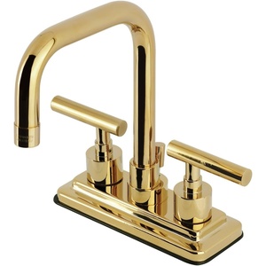 image:imageKingston Brass KS6642CML Manhattan DoubleHandle 4 Centerset Bathroom Faucet with Brass PopUp Polished Brass