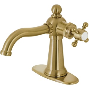 image:imageKingston Brass KSD154BXCP Nautical SingleHandle Bathroom Faucet with Push PopUp Polished ChromeBrushed Brass