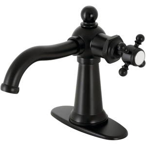 image:imageKingston Brass KSD154BXCP Nautical SingleHandle Bathroom Faucet with Push PopUp Polished ChromeMatte Black