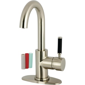 image:imageKingston Brass LS8438DKL Kaiser OneHandle SingleHole Bathroom Faucet with Deck Plate and Push PopUp Drain Brushed Nickel
