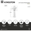 image:imageFauceture VPB2210 Pilaster 22 Ceramic Pedestal Sink Single Hole Glossy White