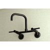 image:imageKingston Brass Concord 8Inch Adjustable Center Wall Mount Kitchen Faucet Brushed NickelMatte Black