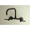 image:imageKingston Brass Concord 8Inch Adjustable Center Wall Mount Kitchen Faucet Brushed NickelMatte Black