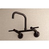 image:imageKingston Brass Concord 8Inch Adjustable Center Wall Mount Kitchen Faucet Brushed NickelOil Rubbed Bronze