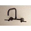 image:imageKingston Brass Concord 8Inch Adjustable Center Wall Mount Kitchen Faucet Brushed NickelOil Rubbed Bronze