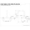 image:imageKingston Brass Concord 8Inch Adjustable Center Wall Mount Kitchen Faucet Brushed NickelPolished Brass