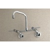 image:imageKingston Brass Concord 8Inch Adjustable Center Wall Mount Kitchen Faucet Brushed NickelPolished Chrome
