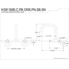 image:imageKingston Brass Concord 8Inch Adjustable Center Wall Mount Kitchen Faucet Brushed NickelPolished Chrome