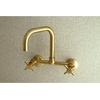 image:imageKingston Brass Concord 8Inch Adjustable Center Wall Mount Kitchen Faucet Matte BlackBrushed Brass