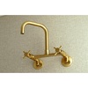 image:imageKingston Brass Concord 8Inch Adjustable Center Wall Mount Kitchen Faucet Matte BlackBrushed Brass