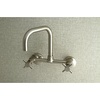image:imageKingston Brass Concord 8Inch Adjustable Center Wall Mount Kitchen Faucet Matte BlackBrushed Nickel