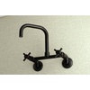 image:imageKingston Brass Concord 8Inch Adjustable Center Wall Mount Kitchen Faucet Matte BlackMatte Black
