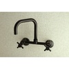 image:imageKingston Brass Concord 8Inch Adjustable Center Wall Mount Kitchen Faucet Matte BlackMatte Black