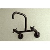 image:imageKingston Brass Concord 8Inch Adjustable Center Wall Mount Kitchen Faucet Matte BlackOil Rubbed Bronze