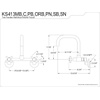 image:imageKingston Brass Concord 8Inch Adjustable Center Wall Mount Kitchen Faucet Matte BlackPolished Brass