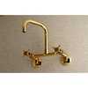 image:imageKingston Brass Concord 8Inch Adjustable Center Wall Mount Kitchen Faucet Matte BlackPolished Brass