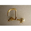 image:imageKingston Brass Concord 8Inch Adjustable Center Wall Mount Kitchen Faucet Matte BlackPolished Brass