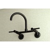 image:imageKingston Brass Concord 8Inch Adjustable Center Wall Mount Kitchen Faucet Polished ChromeMatte Black