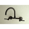 image:imageKingston Brass Concord 8Inch Adjustable Center Wall Mount Kitchen Faucet Polished ChromeMatte Black