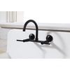 image:imageKingston Brass Concord 8Inch Adjustable Center Wall Mount Kitchen Faucet Polished ChromeMatte Black