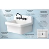 image:imageKingston Brass GPKWS241917 Doriteal 24 Ceramic Wall Mount Utility Sink Glossy White