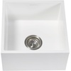 image:imageKingston Brass Gourmetier GKUSA15158 Arcticstone Solid Surface Undermount 15 Square Single Bowl Bar Sink with Drain Matte White