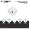 image:imageKingston Brass Gourmetier GKUSA15158 Arcticstone Solid Surface Undermount 15 Square Single Bowl Bar Sink with Drain Matte White